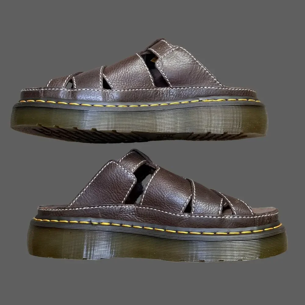 Dr. Martens Maxxy Slide Brown AR Rogue Leather Sandal 11